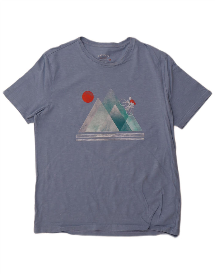 FAT FACE Mens Graphic T-Shirt Top XL Blue Flecked Cotton