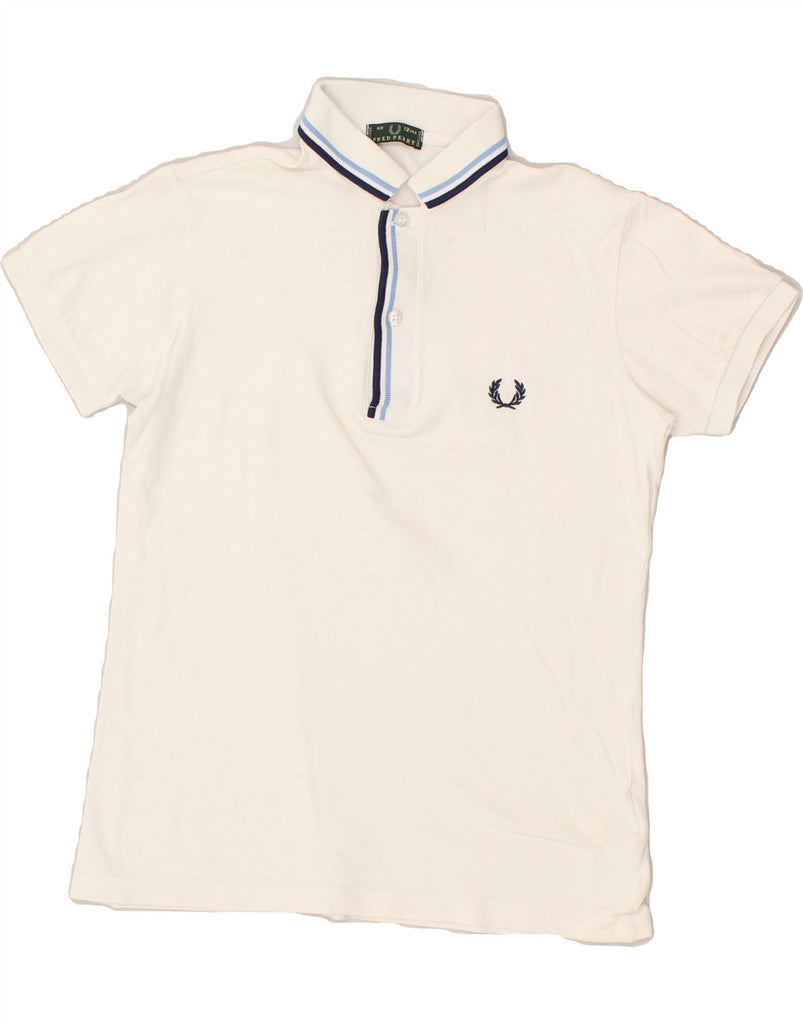 FRED PERRY Boys Polo Shirt 11-12 Years White Cotton | Vintage Fred Perry | Thrift | Second-Hand Fred Perry | Used Clothing | Messina Hembry 