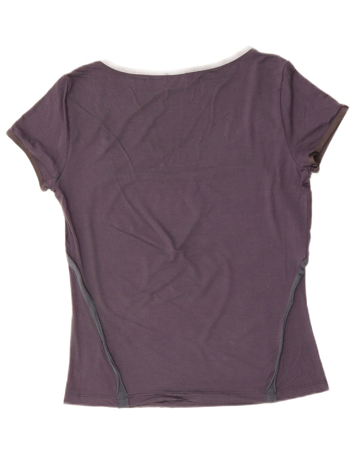 CERRUTI 1881 Womens T-Shirt Top UK 12 Medium Navy Blue Viscose