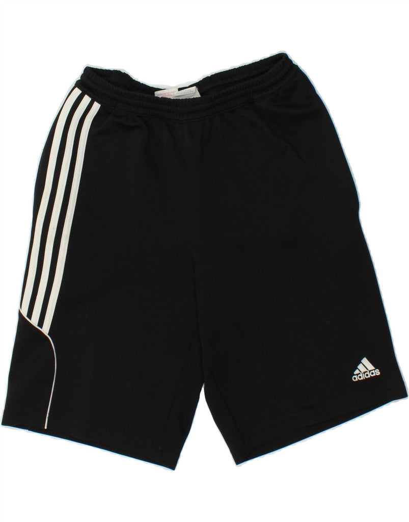 ADIDAS Boys Climalite Graphic Sport Shorts 13-14 Years Black Polyester | Vintage Adidas | Thrift | Second-Hand Adidas | Used Clothing | Messina Hembry 