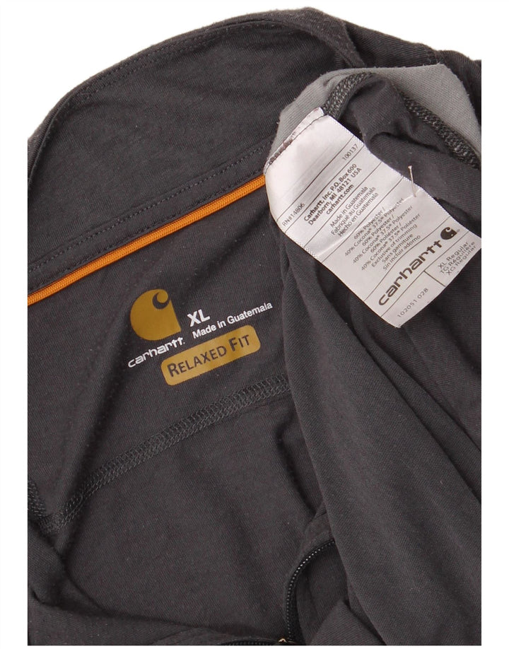 Carhartt Mens Zip Neck Pullover Tracksuit Top XL Grey Colourblock