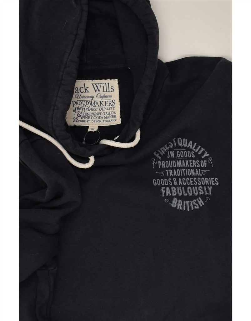 JACK WILLS Mens Hoodie Jumper Medium Navy Blue Cotton | Vintage Jack Wills | Thrift | Second-Hand Jack Wills | Used Clothing | Messina Hembry 