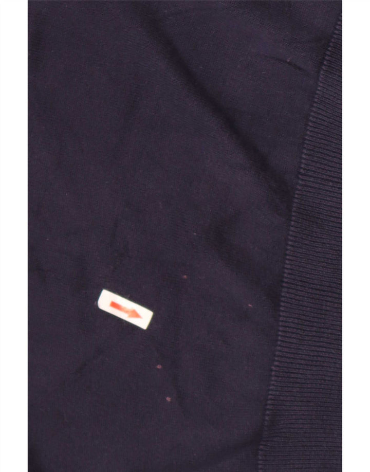 Lacoste Mens Crew Neck Jumper Sweater Size 5 Large Navy Blue Cotton
