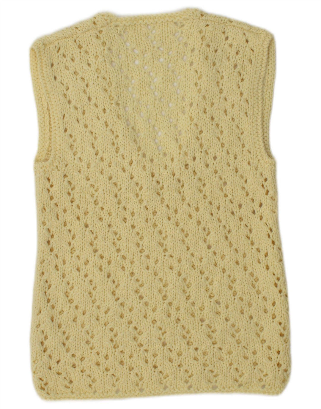 Vintage Womens Vest Tank Top UK 12 Medium Yellow