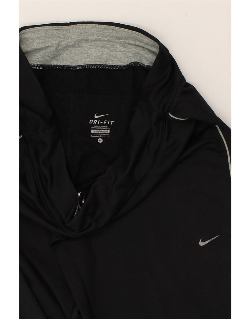 NIKE Womens Dri Fit Tracksuit Trousers UK 14 Medium Black Polyester | Vintage Nike | Thrift | Second-Hand Nike | Used Clothing | Messina Hembry 