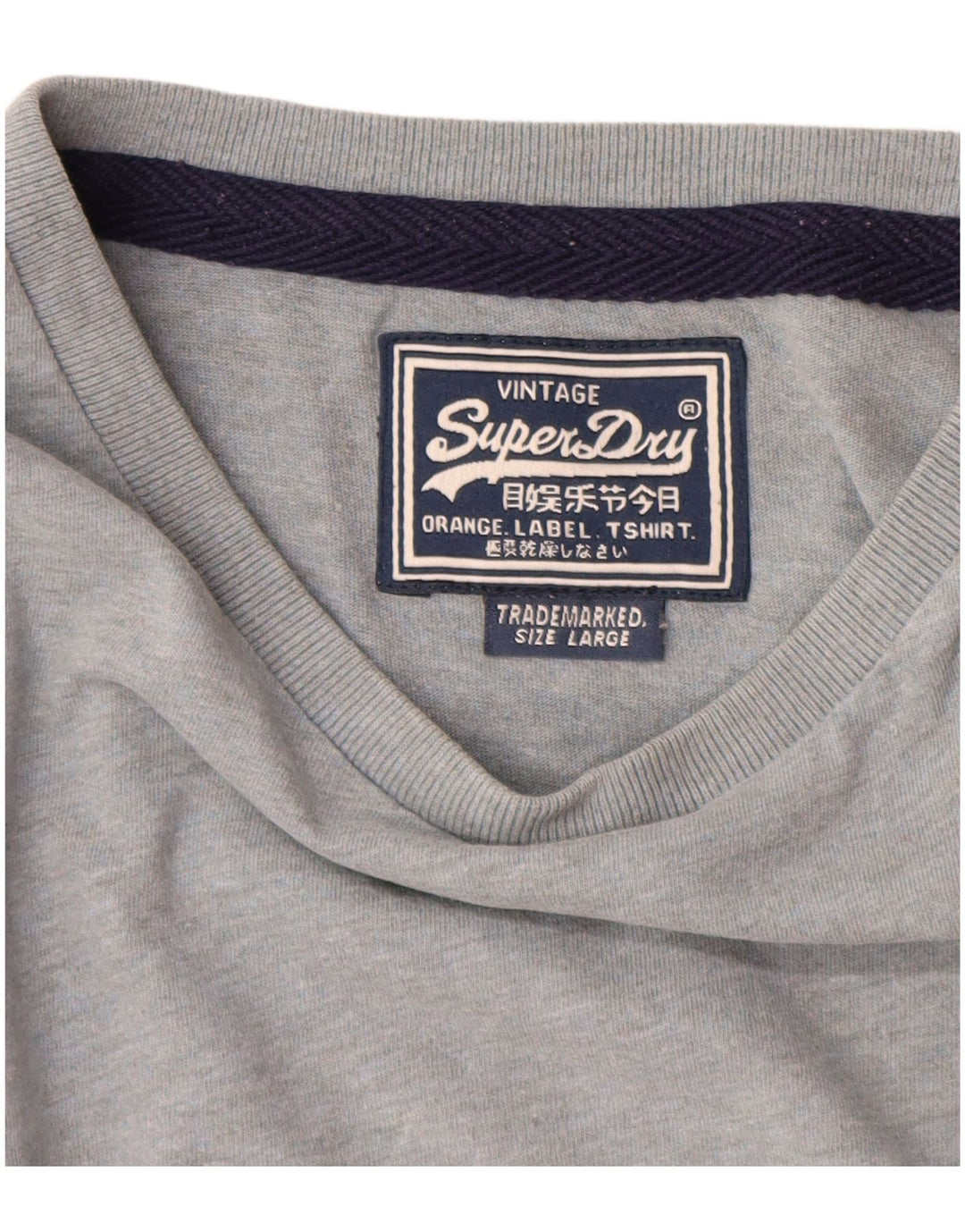 Superdry Mens T-Shirt Top Large Grey Cotton