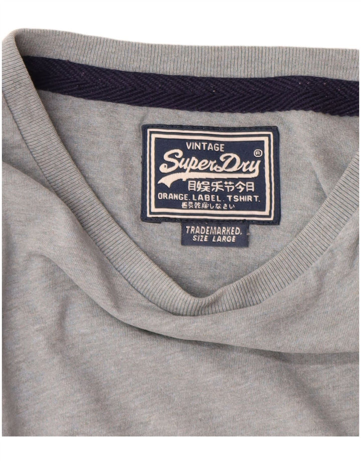 Superdry Mens T-Shirt Top Large Grey Cotton