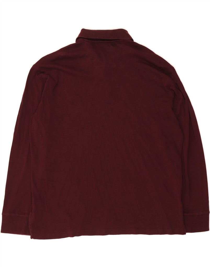NAUTICA Mens Long Sleeve Polo Shirt XL Burgundy Cotton Vintage Nautica and Second-Hand Nautica from Messina Hembry 