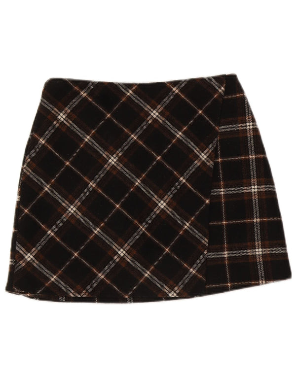 Hollister Womens High Waist Mini Skirt Small W27 Black Plaid Polyester
