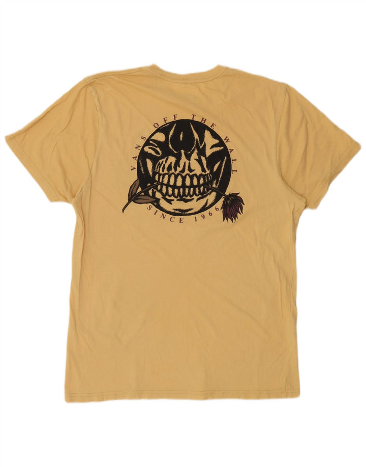 Vans Mens Custom Fit Graphic T-Shirt Top Large Yellow Cotton