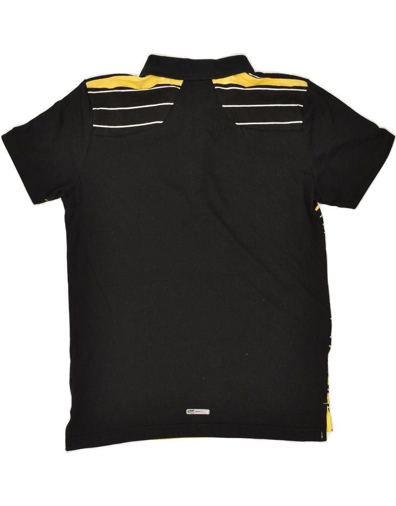 PUMA Boys Polo Shirt 15-16 Years XL Black Striped Polyester | Vintage Puma | Thrift | Second-Hand Puma | Used Clothing | Messina Hembry 