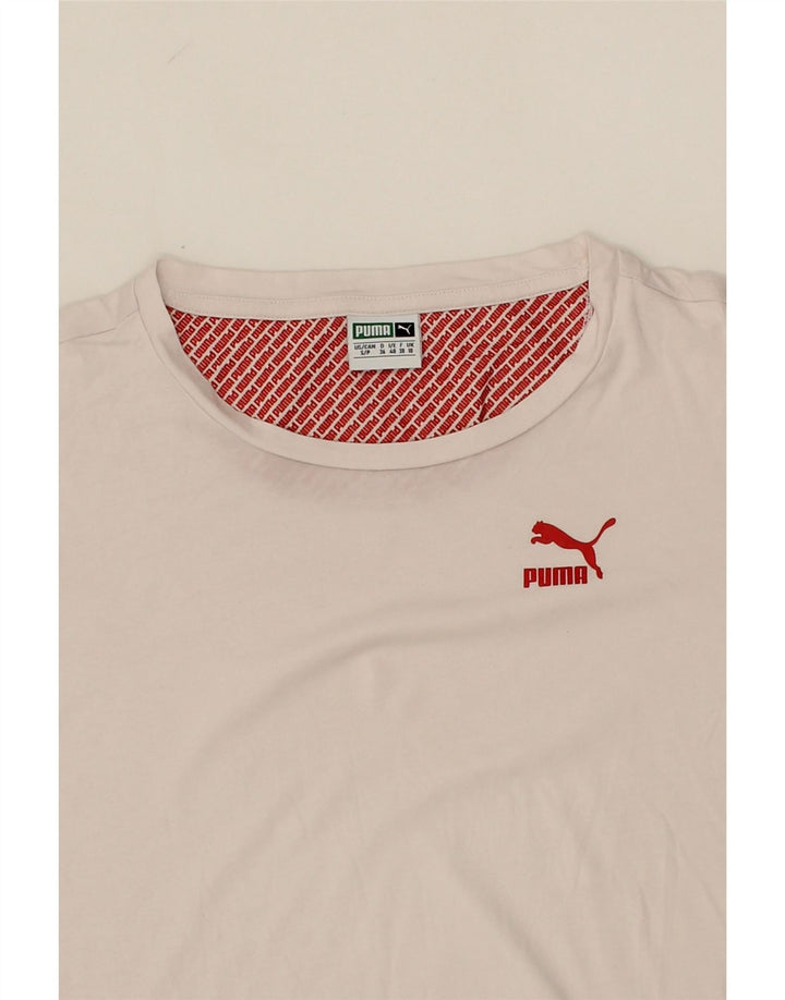 PUMA Womens Oversized T-Shirt Top UK 10 Small  White Cotton Vintage Puma and Second-Hand Puma from Messina Hembry 