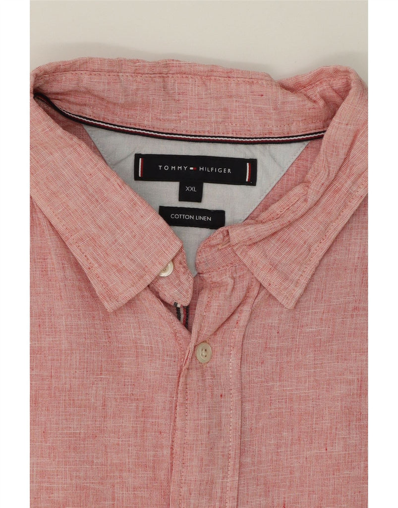 TOMMY HILFIGER Mens Short Sleeve Shirt 2XL Red Cotton Vintage Tommy Hilfiger and Second-Hand Tommy Hilfiger from Messina Hembry 