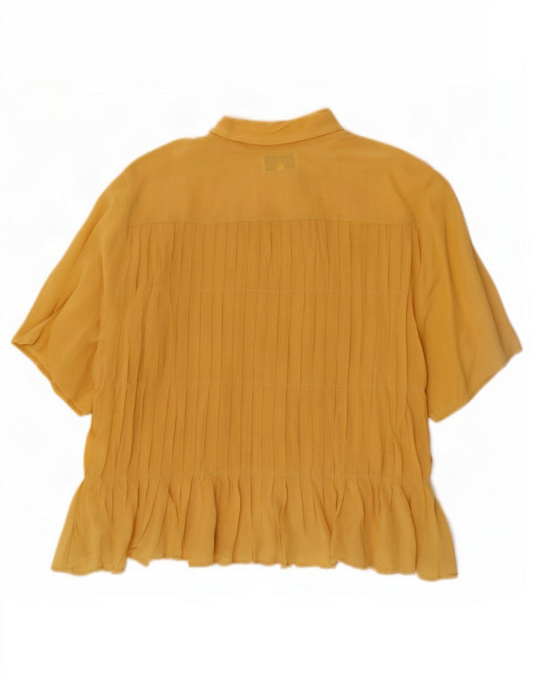 Par Avion Womens Short Sleeve Oversized Shirt Blouse IT 42 Medium Yellow