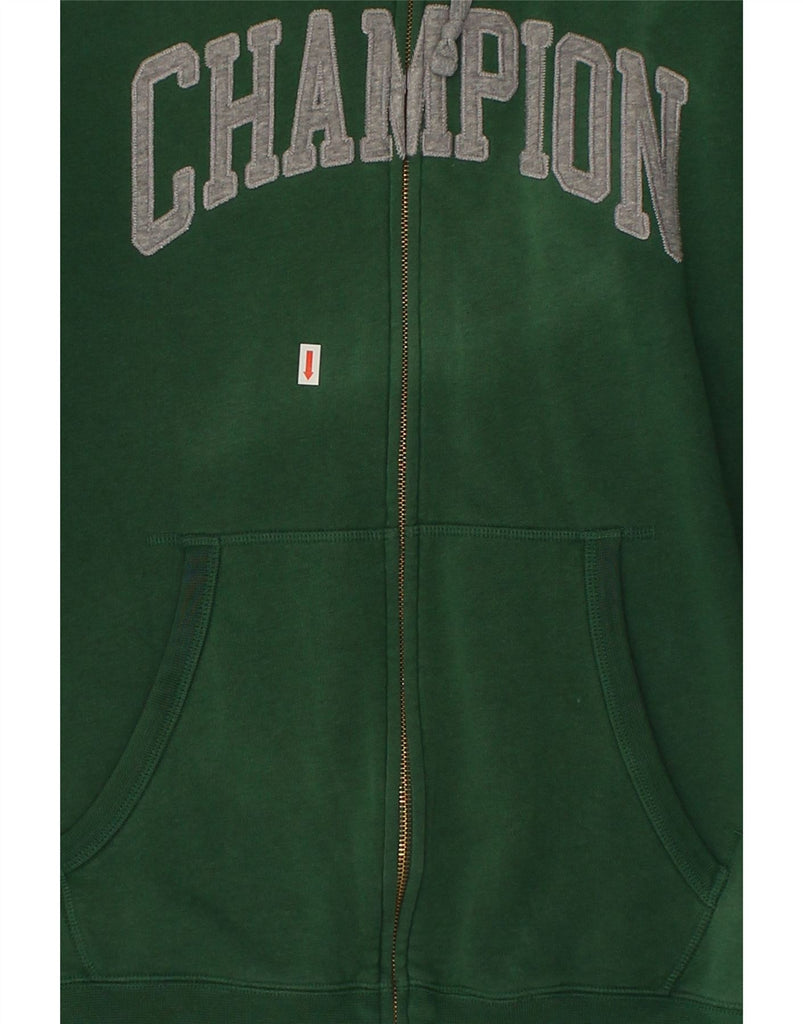 CHAMPION Mens Graphic Zip Hoodie Sweater XL Green Cotton Vintage Champion and Second-Hand Champion from Messina Hembry 