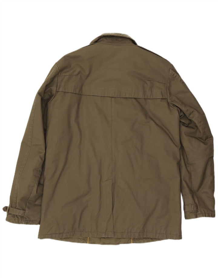 Sisley Mens Military Jacket UK 42 XL Khaki Polyester