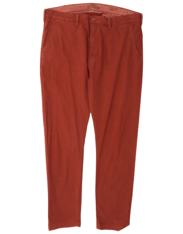 Levi's Mens Slim Tapered Chino Trousers W38 L32 Burgundy Cotton