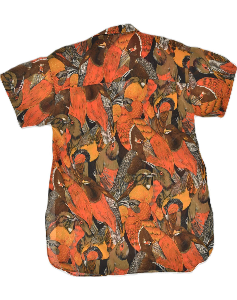 VINTAGE Womens Longline Short Sleeve Shirt IT 44 Medium Brown Animal Print | Vintage Vintage | Thrift | Second-Hand Vintage | Used Clothing | Messina Hembry 