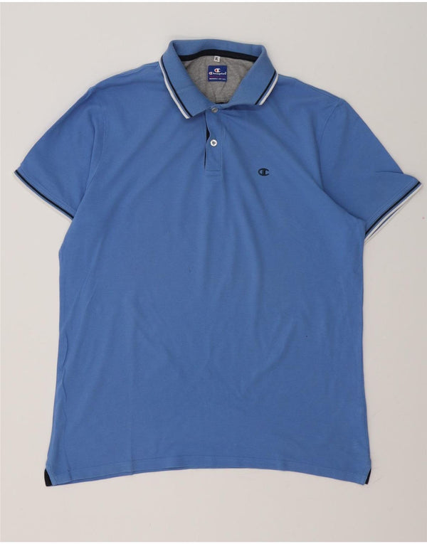 CHAMPION Mens Polo Shirt XL Blue Cotton