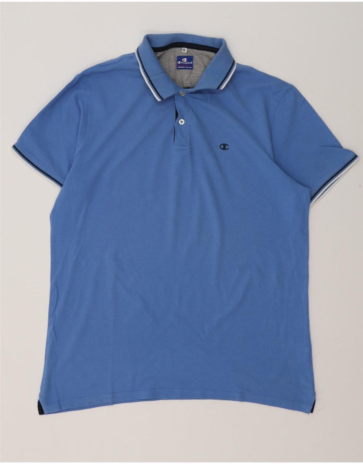 CHAMPION Mens Polo Shirt XL Blue Cotton
