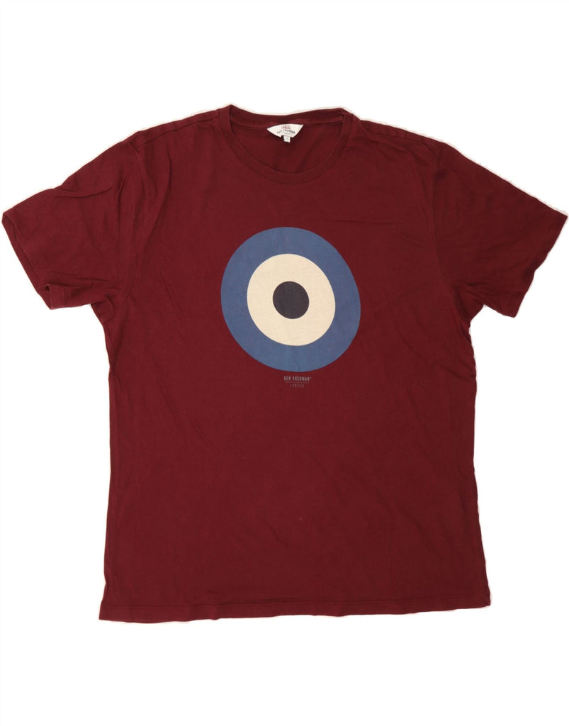BEN SHERMAN Mens Originals Graphic T-Shirt Top Large Maroon Cotton Vintage Ben Sherman and Second-Hand Ben Sherman from Messina Hembry 