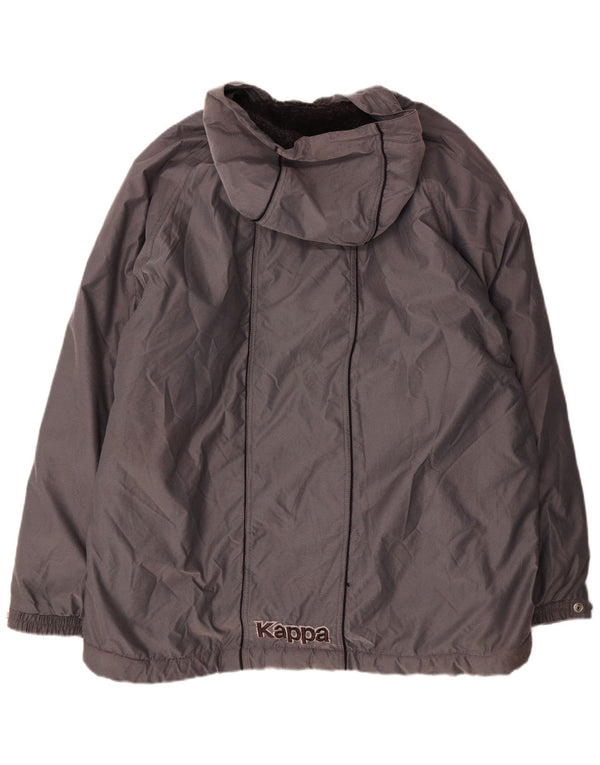 Kappa Boys Hooded Windbreaker Coat 14-15 Years Large Grey Acrylic