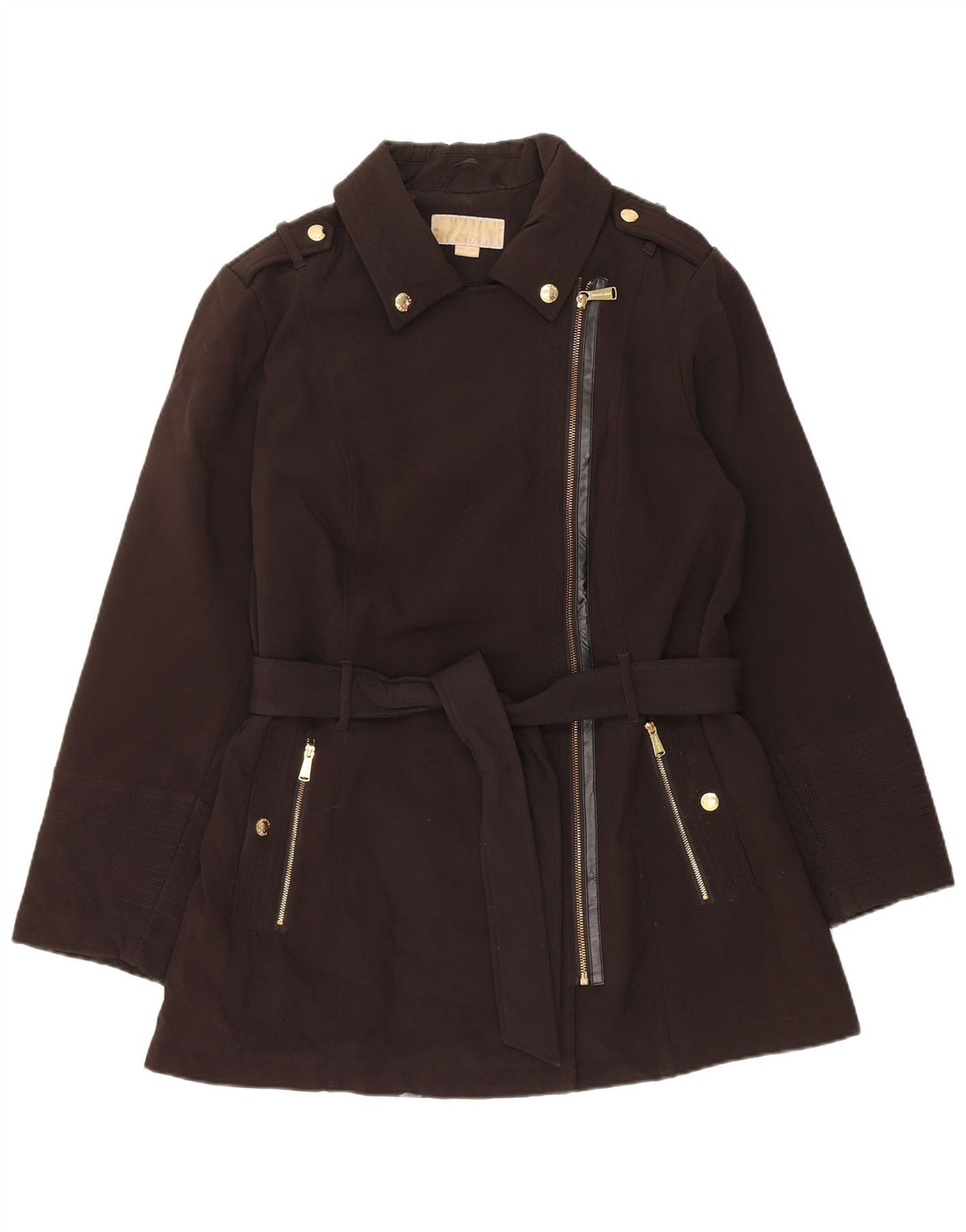 Michael Kors Womens Military Jacket UK 18 XL Black Polyester