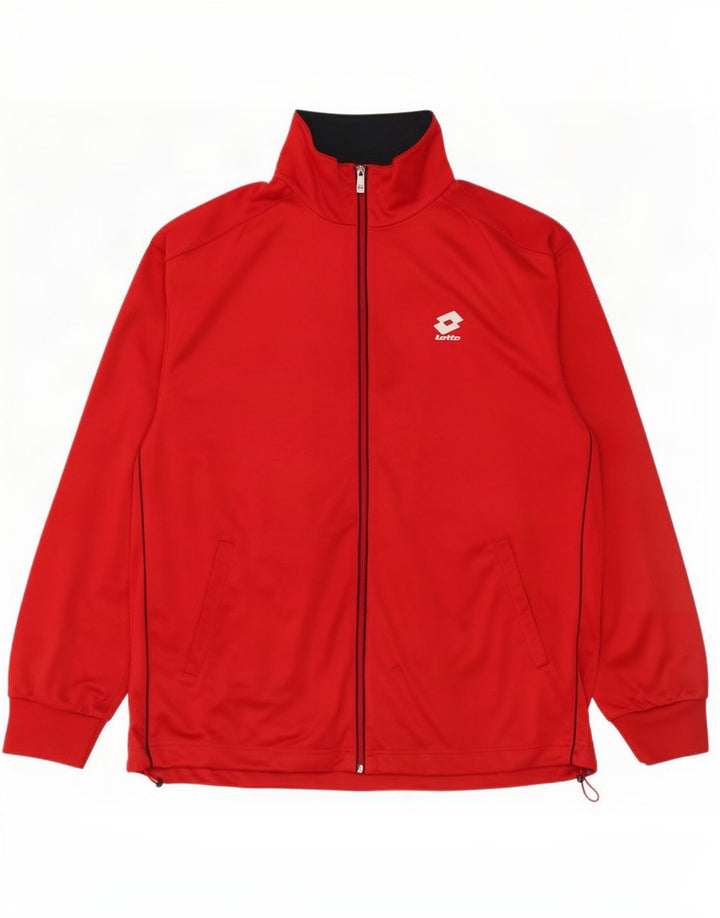 Lotto Mens Tracksuit Top Jacket 2XL Red Polyester