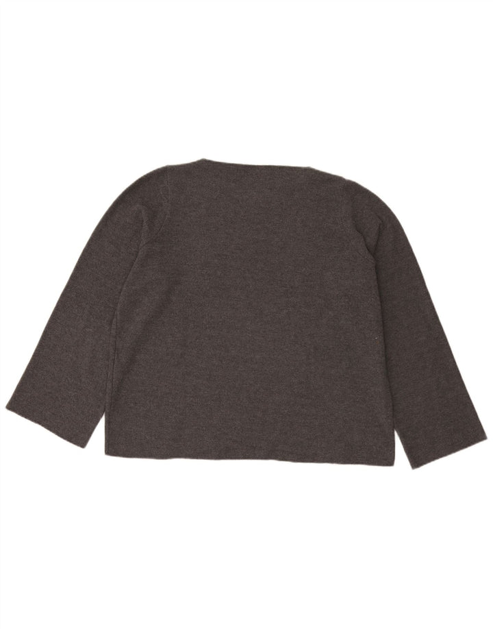 Zara Womens Oversized Top Long Sleeve UK 14 Medium Grey