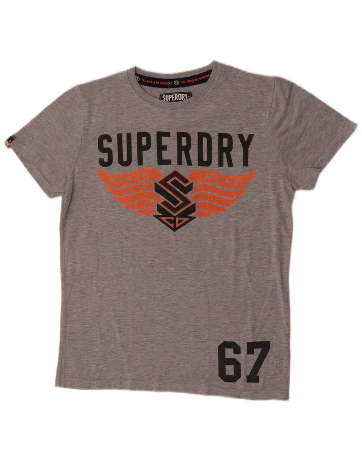Superdry Mens Graphic T-Shirt Top Medium Grey