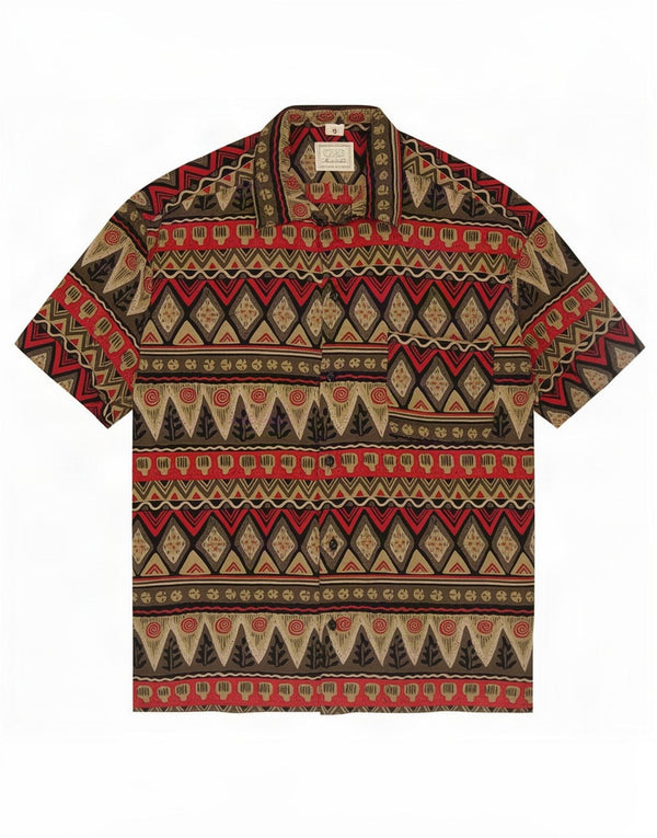 Ciao Mens Short Sleeve Shirt Small Multicoloured Patchwork