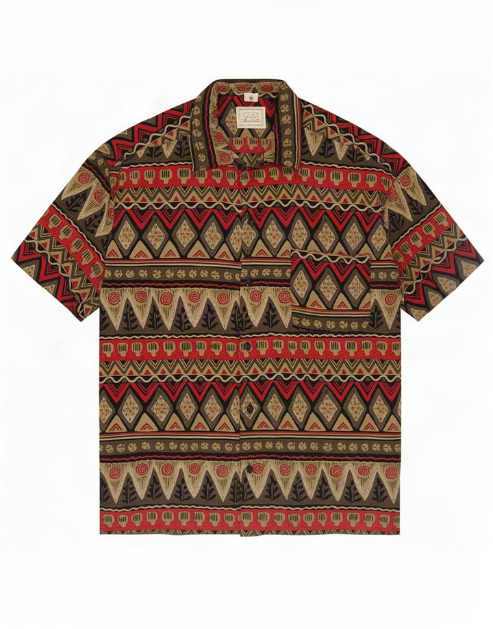 Ciao Mens Short Sleeve Shirt Small Multicoloured Patchwork