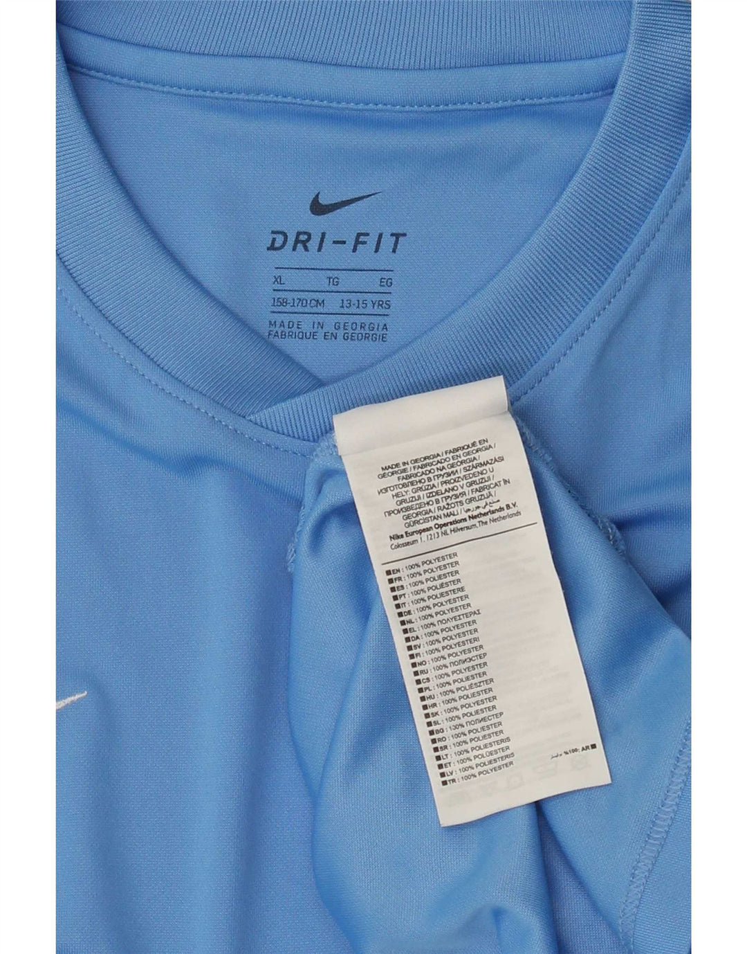 Nike Boys Dri Fit T-Shirt Top 13-14 Years XL Blue Polyester