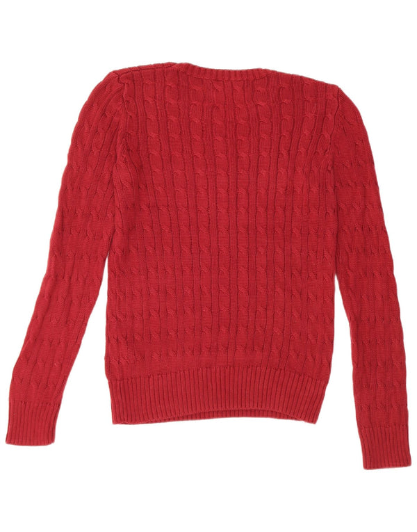 Calvin Klein Jeans Womens Crew Neck Jumper Sweater UK 14 Medium Red Cotton