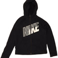 NIKE Boys Graphic Zip Hoodie Sweater 12-13 Years Large Black Polyester Vintage Nike and Second-Hand Nike from Messina Hembry 