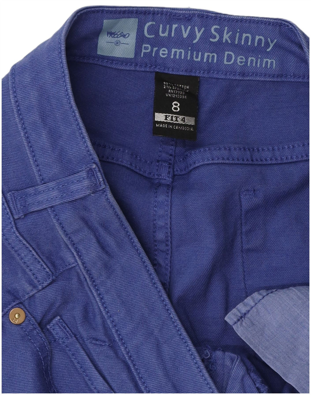 MOSSIMO Womens Curvy Skinny Jeans US 8 Medium W32 L30 Blue Cotton