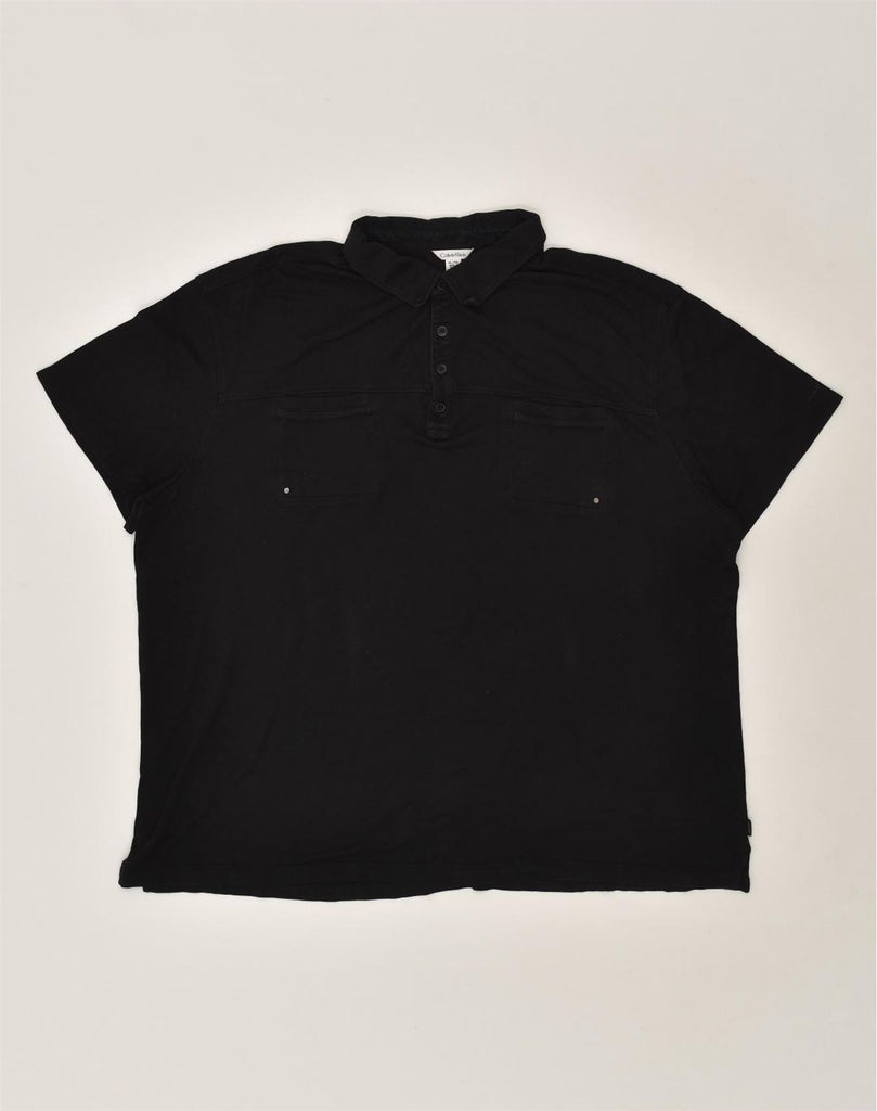 CALVIN KLEIN Mens Polo Shirt XL Black Cotton | Vintage Calvin Klein | Thrift | Second-Hand Calvin Klein | Used Clothing | Messina Hembry 