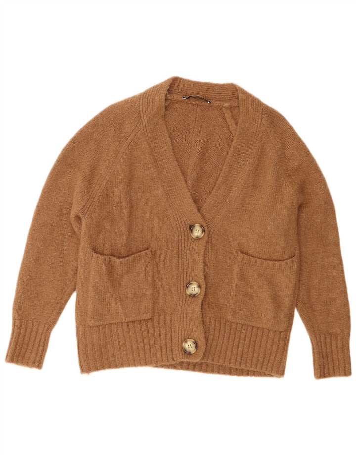Zara Womens Oversized Cardigan Sweater UK 10 Small Brown