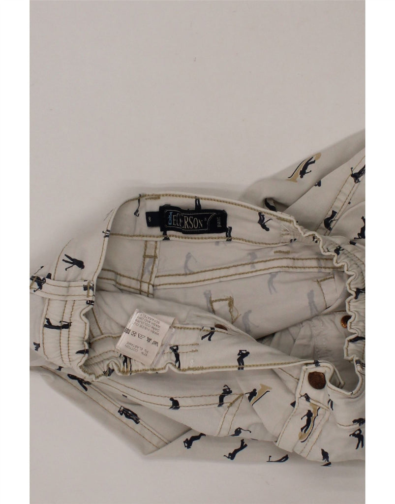 JECKERSON Girls Graphic Casual Shorts 7-8 Years W26 Off White Cotton Vintage Jeckerson and Second-Hand Jeckerson from Messina Hembry 
