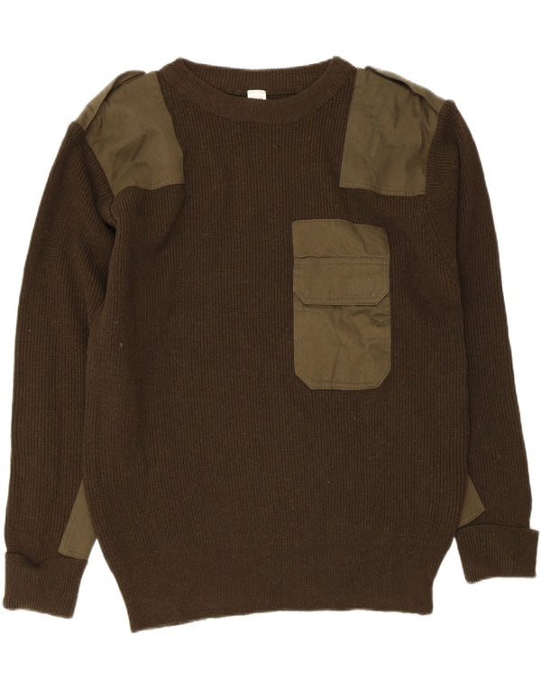 Vintage Mens Military Crew Neck Jumper Sweater UK 42 Large Khaki
