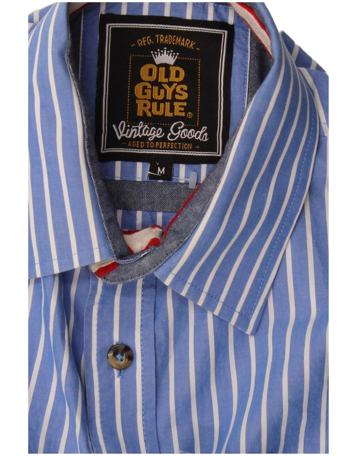 VINTAGE Mens Shirt Medium Blue Striped