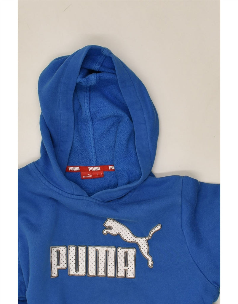 PUMA Boys Graphic Hoodie Jumper 9-10 Years Medium  Blue Cotton | Vintage Puma | Thrift | Second-Hand Puma | Used Clothing | Messina Hembry 