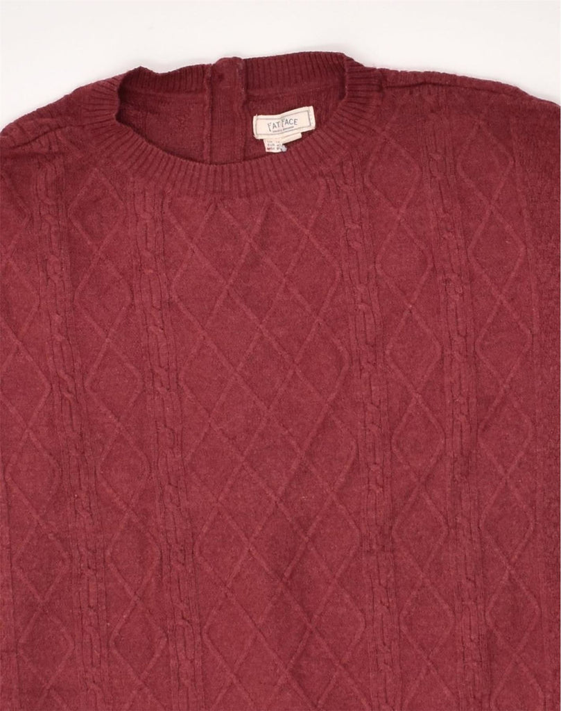 FAT FACE Womens Crew Neck Jumper Sweater UK 12 Medium  Burgundy Wool | Vintage Fat Face | Thrift | Second-Hand Fat Face | Used Clothing | Messina Hembry 