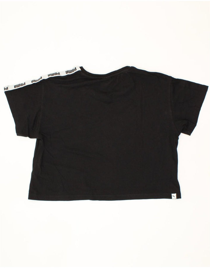 PUMA Womens Oversized Graphic T-Shirt Top UK 12 Medium Black Colourblock Vintage Puma and Second-Hand Puma from Messina Hembry 