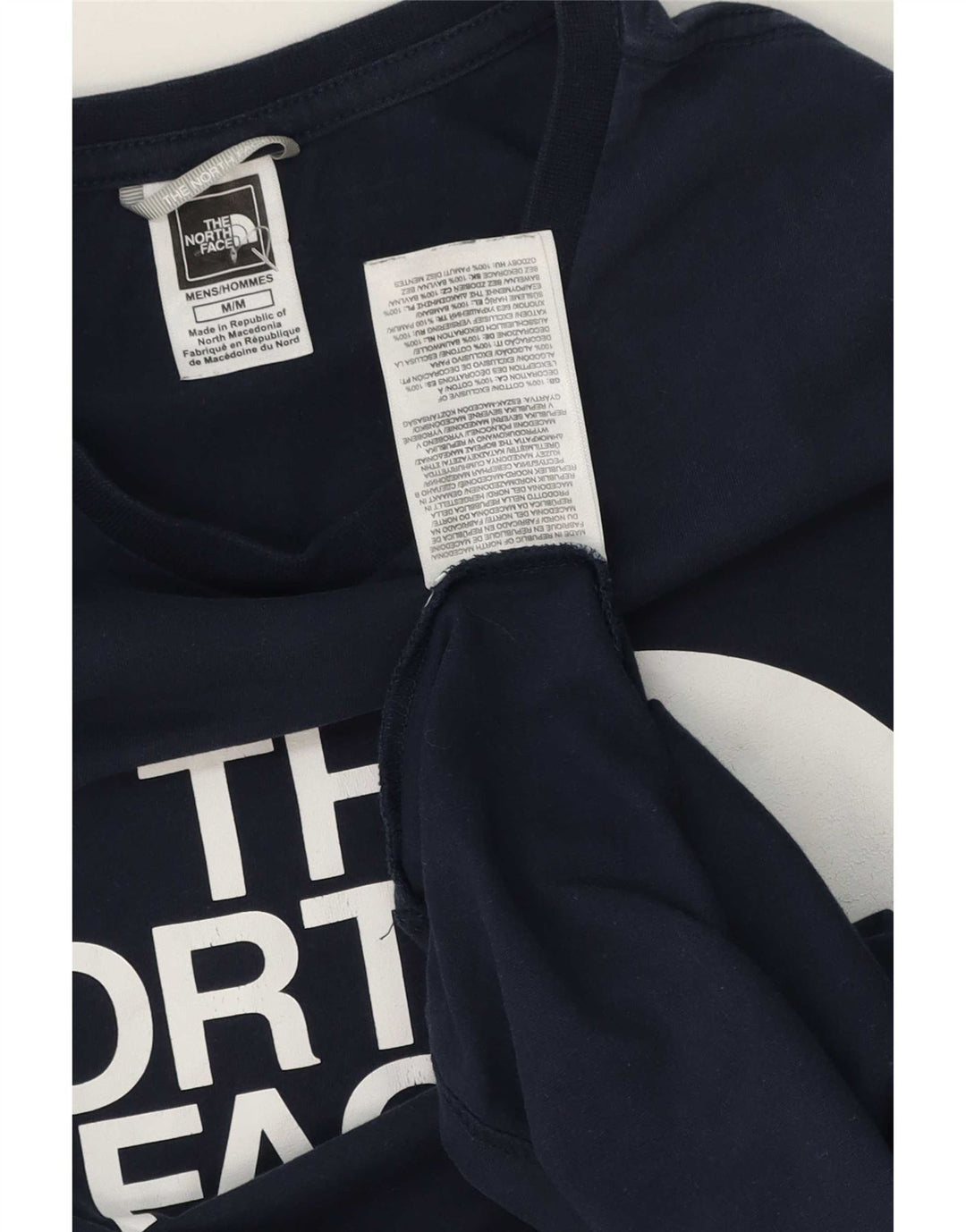 The North Face Mens Graphic T-Shirt Top Medium Navy Blue Cotton
