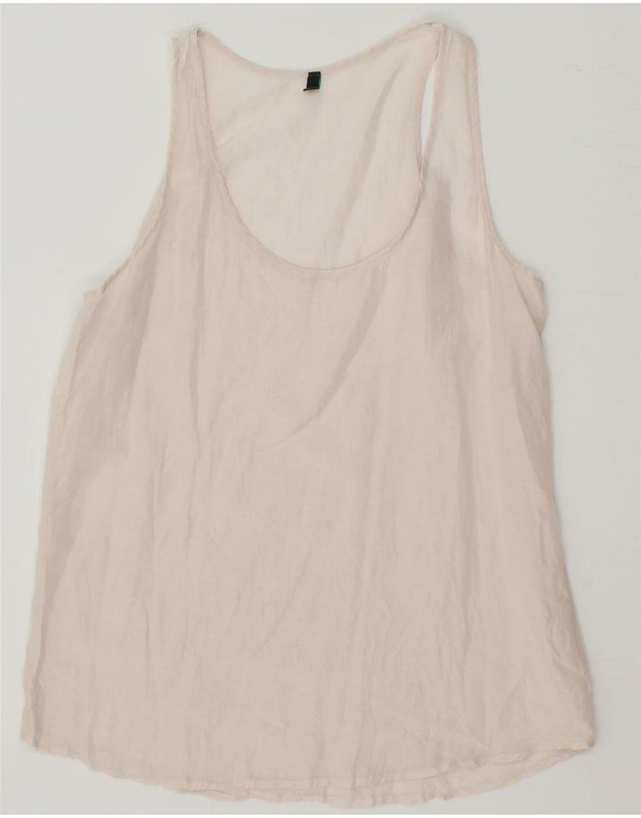 BENETTON Womens Sleeveless Blouse Top UK 12 Medium Pink Vintage Benetton and Second-Hand Benetton from Messina Hembry 