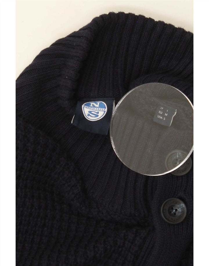 North Sails Mens Cardigan Sweater Medium Navy Blue Cotton