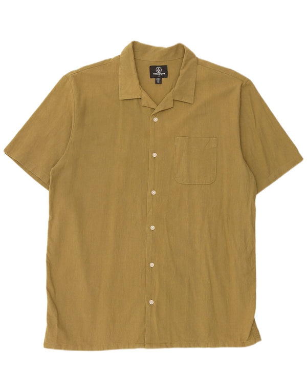 Volcom Mens Short Sleeve Shirt Large Khaki