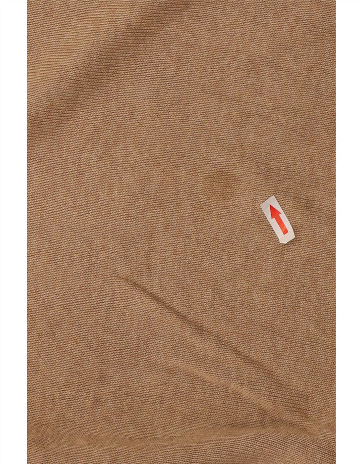 Marks & Spencer Mens V-Neck Jumper Sweater Large Beige Cotton
