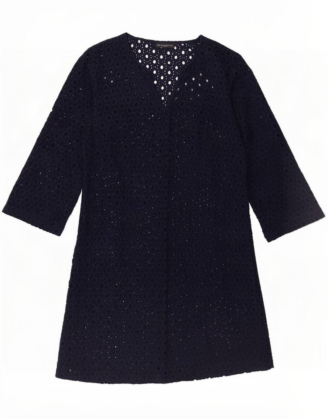 The White Company Womens Beach 3/4 Sleeve Basic Dress UK 10 Small Navy Blue